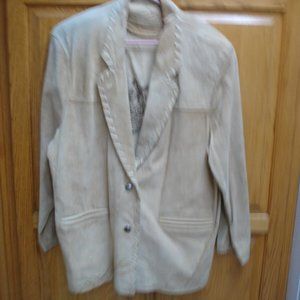 Vintage Foxrun Two Jacket Leather Suede 2 Button Pockets Whip Stitch
